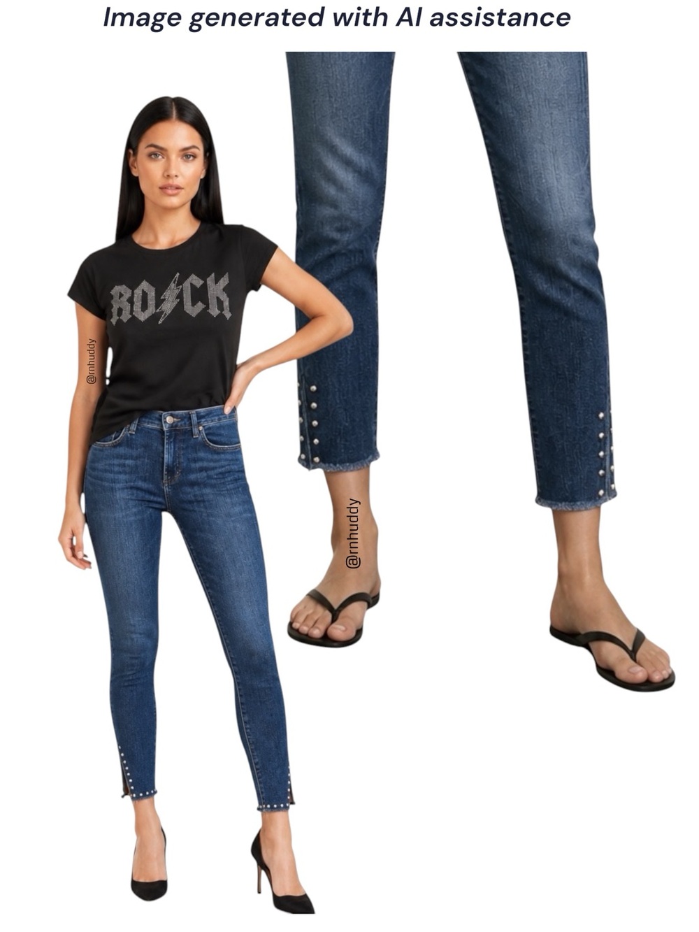 Citizens of Humanity size 25 rocket high rise skinny studded split hem jeans